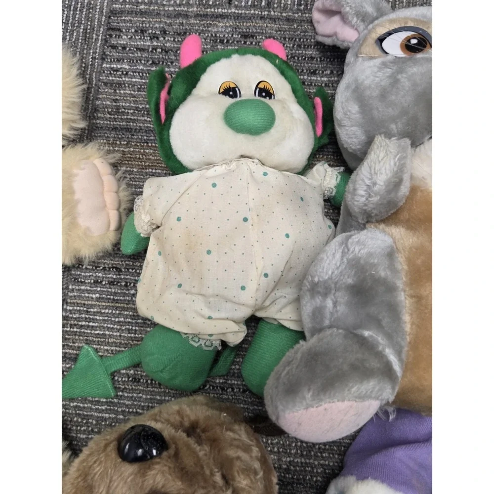 Vintage Plush Stuffed Animals Lot Furskins Baby Thistle Disney Minnie Mouse
